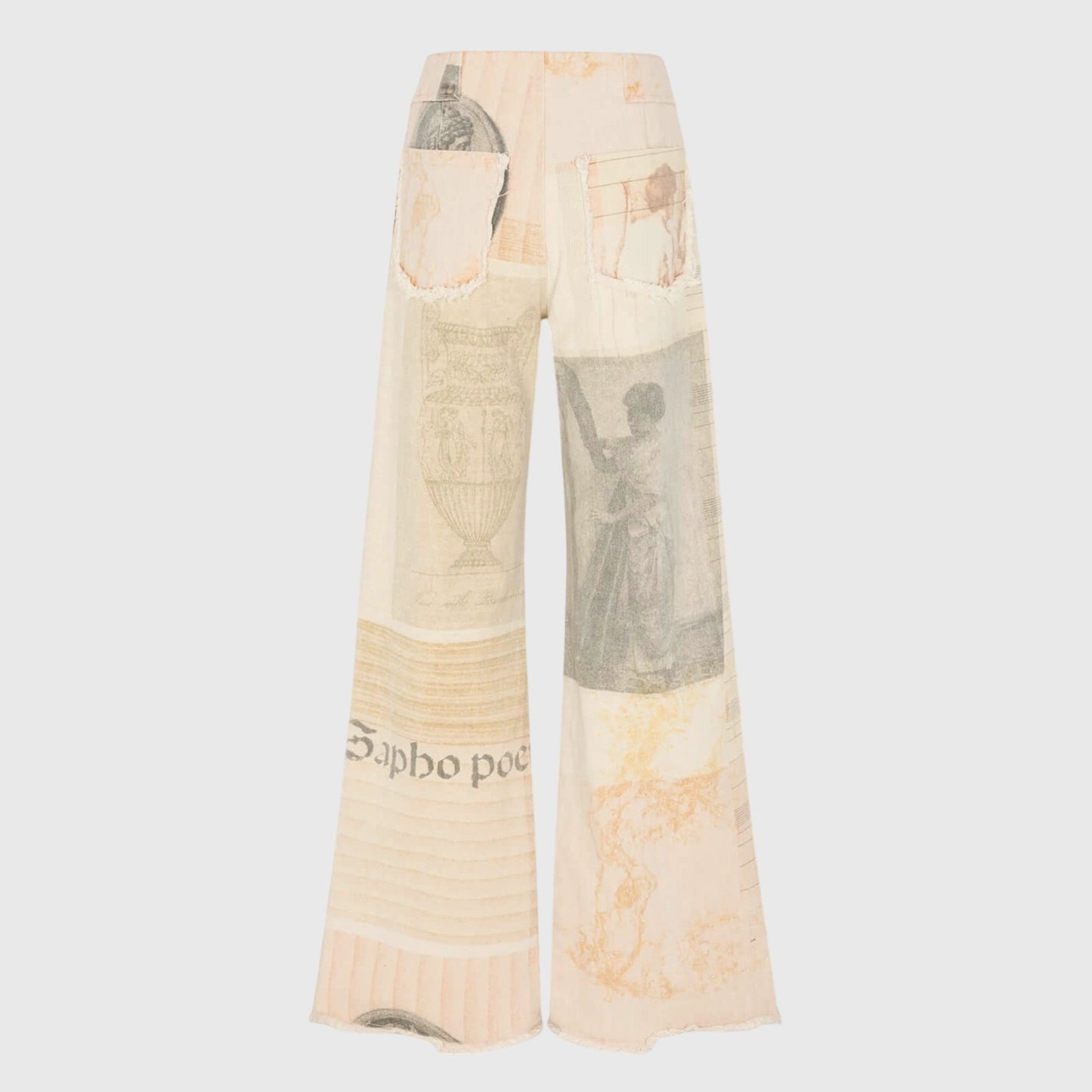 Damen Vintage Hochbundjeans mit Print