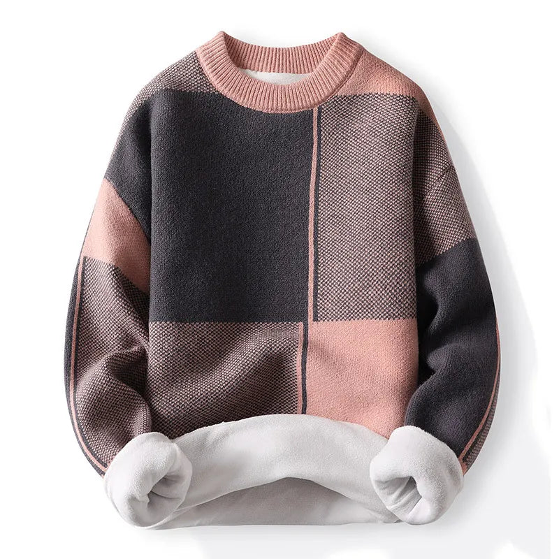 Herren Pullover Rundhals Colorblock Frühlingslook
