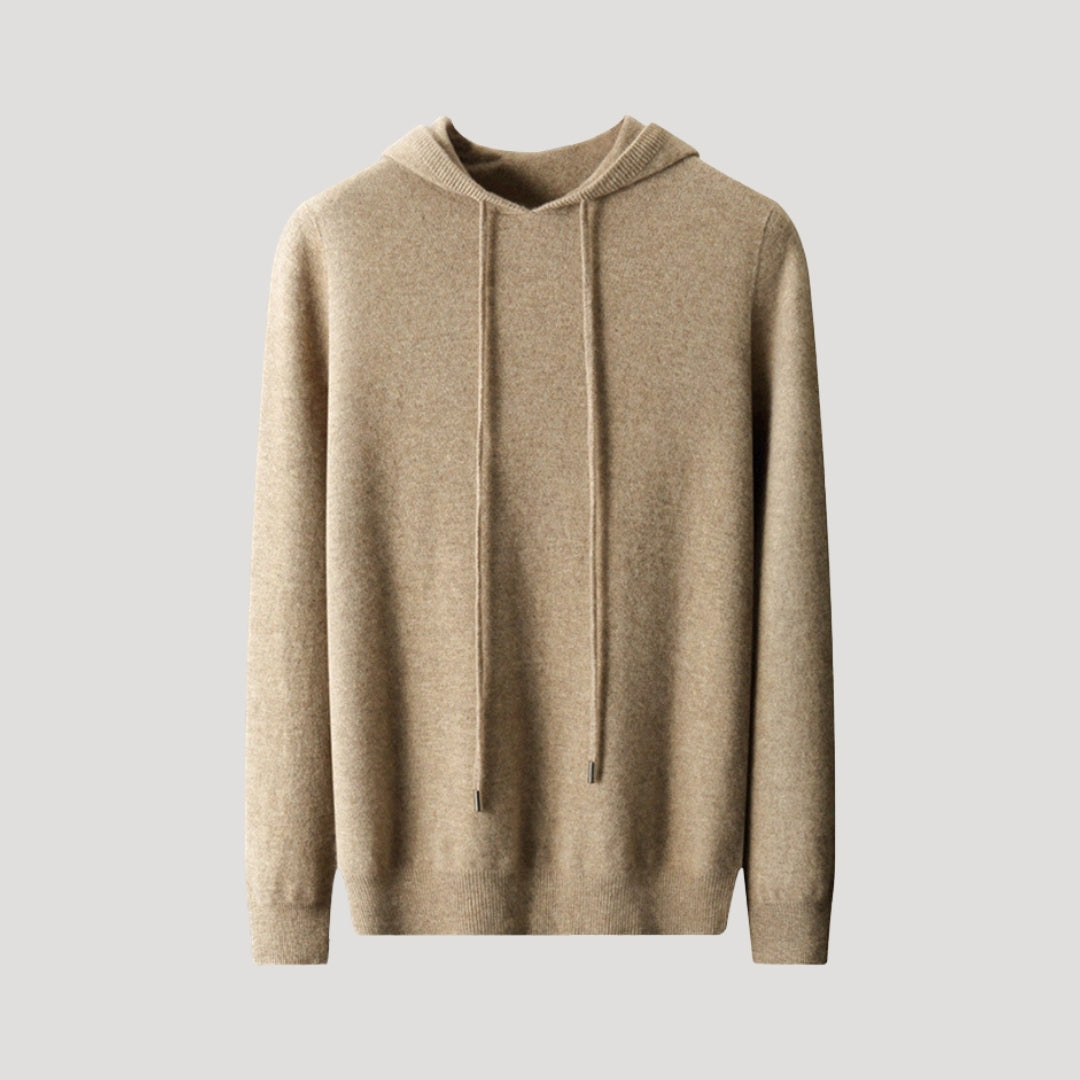 Rainer Herren Kaschmir-Pullover Kapuze Beige
