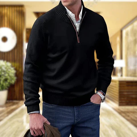 Herren Pullover Reißverschluss Elegant