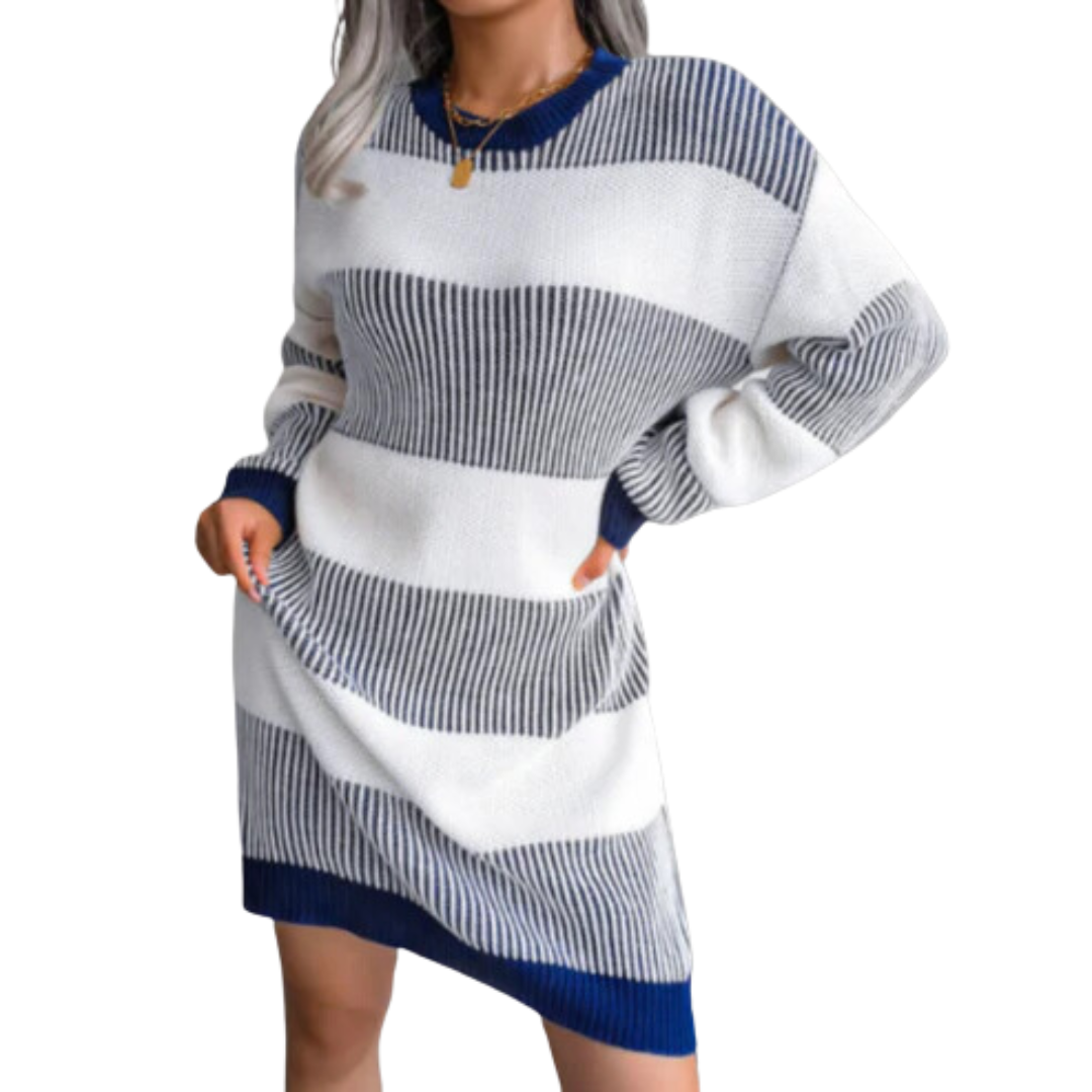 Norvielle Damen Strickkleid Gestreift
