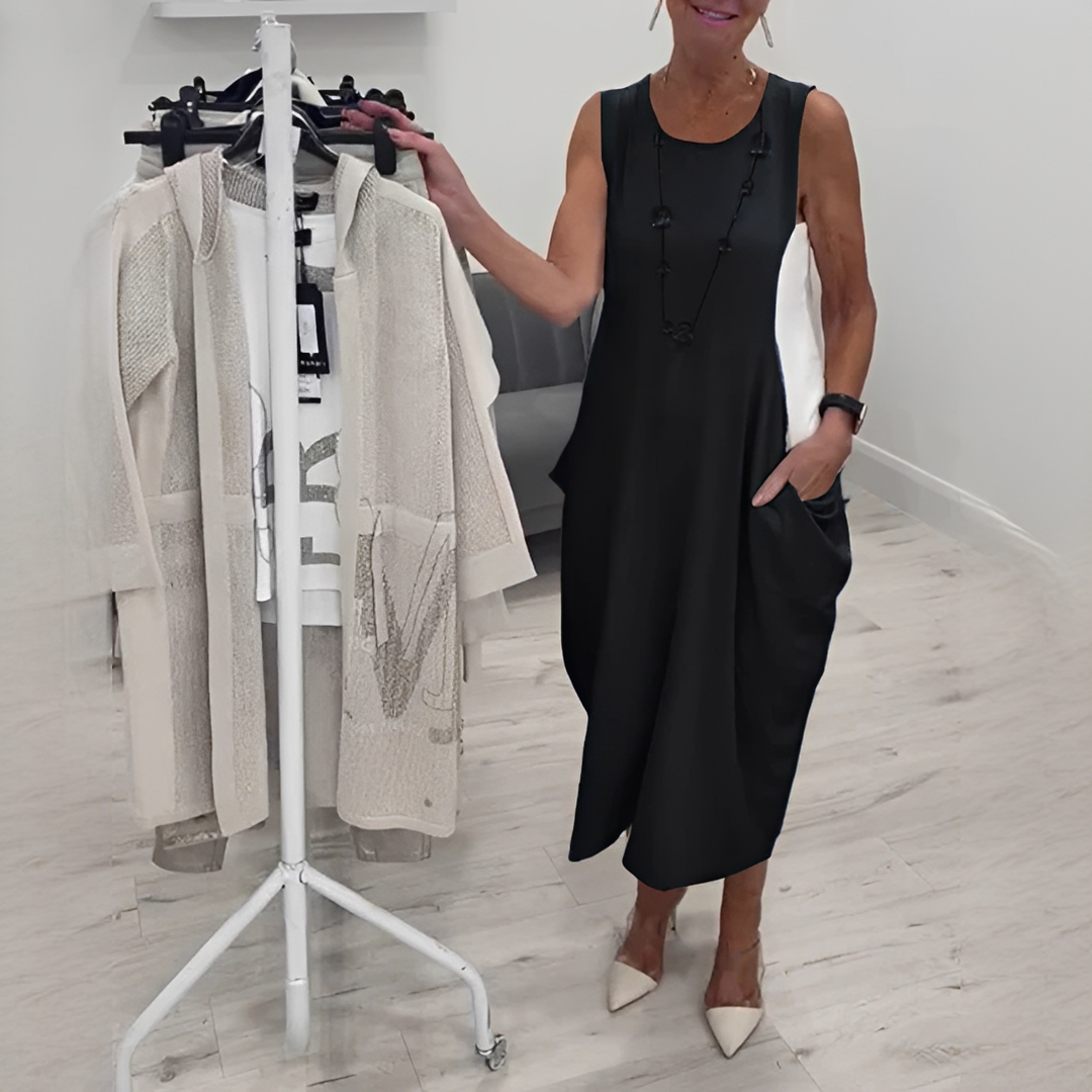Damenkleid Lockeres Bequemes Kleid aus Baumwolle