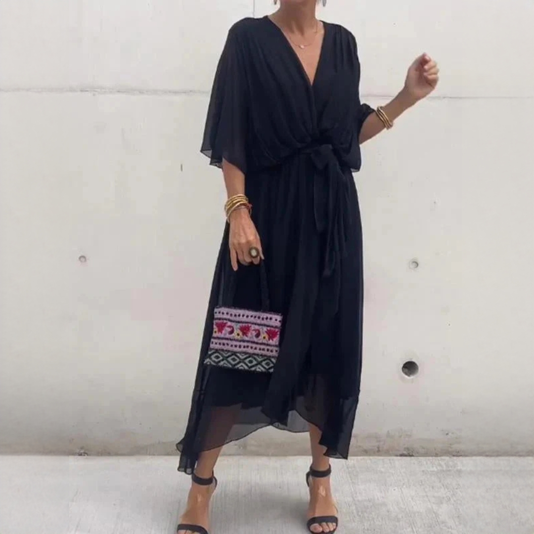 Demara Damen V-Kleid Stilvoll
