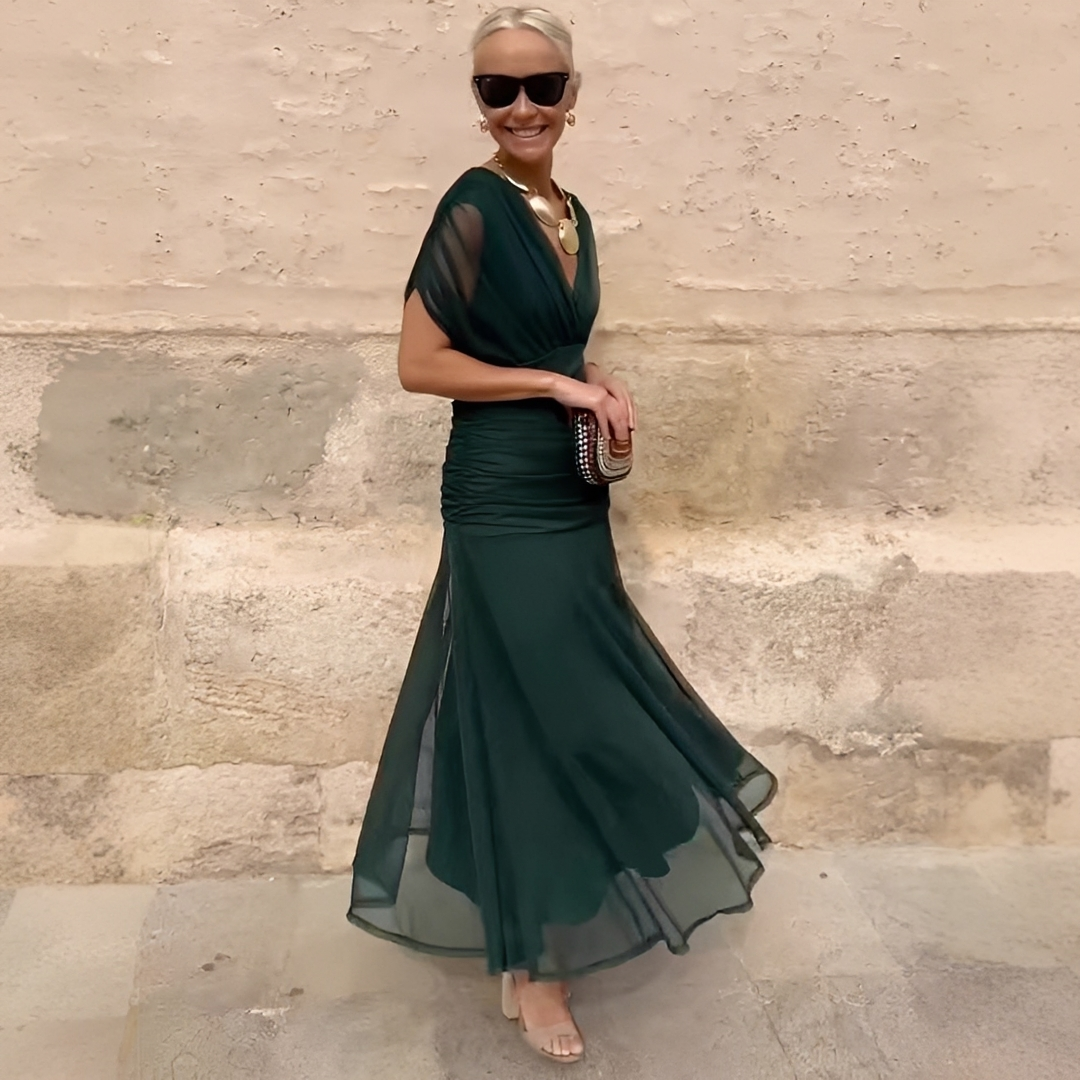 Elegantes Damen Blumenkleid aus Seide