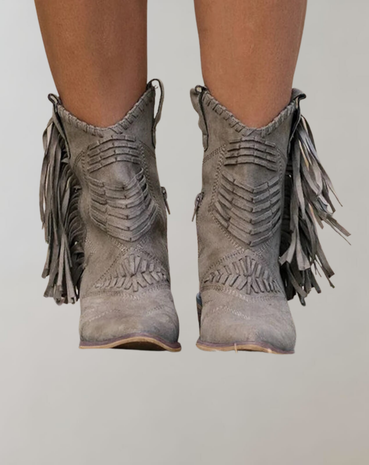 Norvielle Damen Westernstiefel Fransen Leder