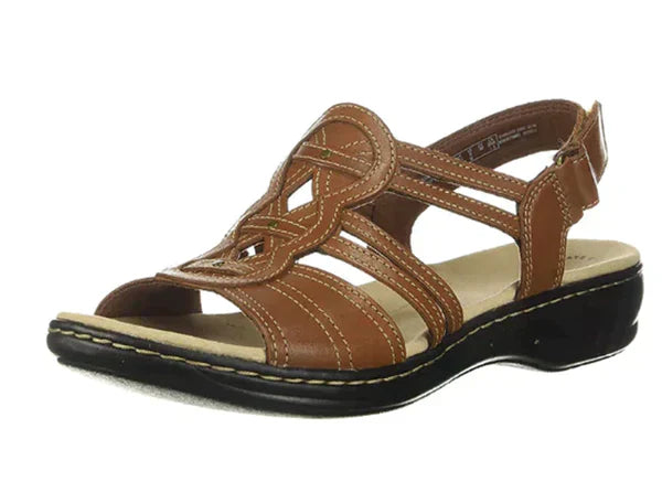 Damen Flache Strandsandalen Bequem Leder