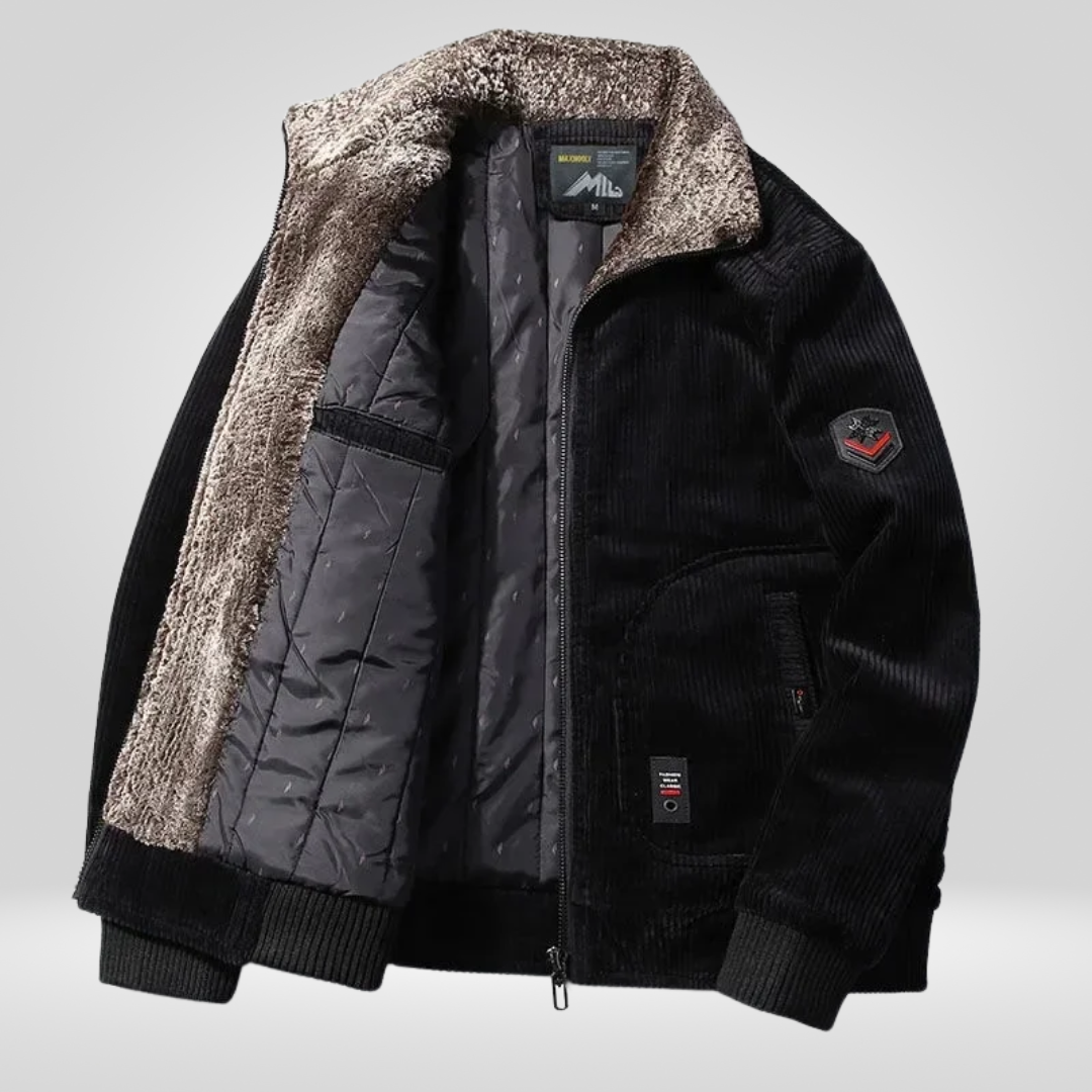Herren Winterjacke Kragenbetont Wollig