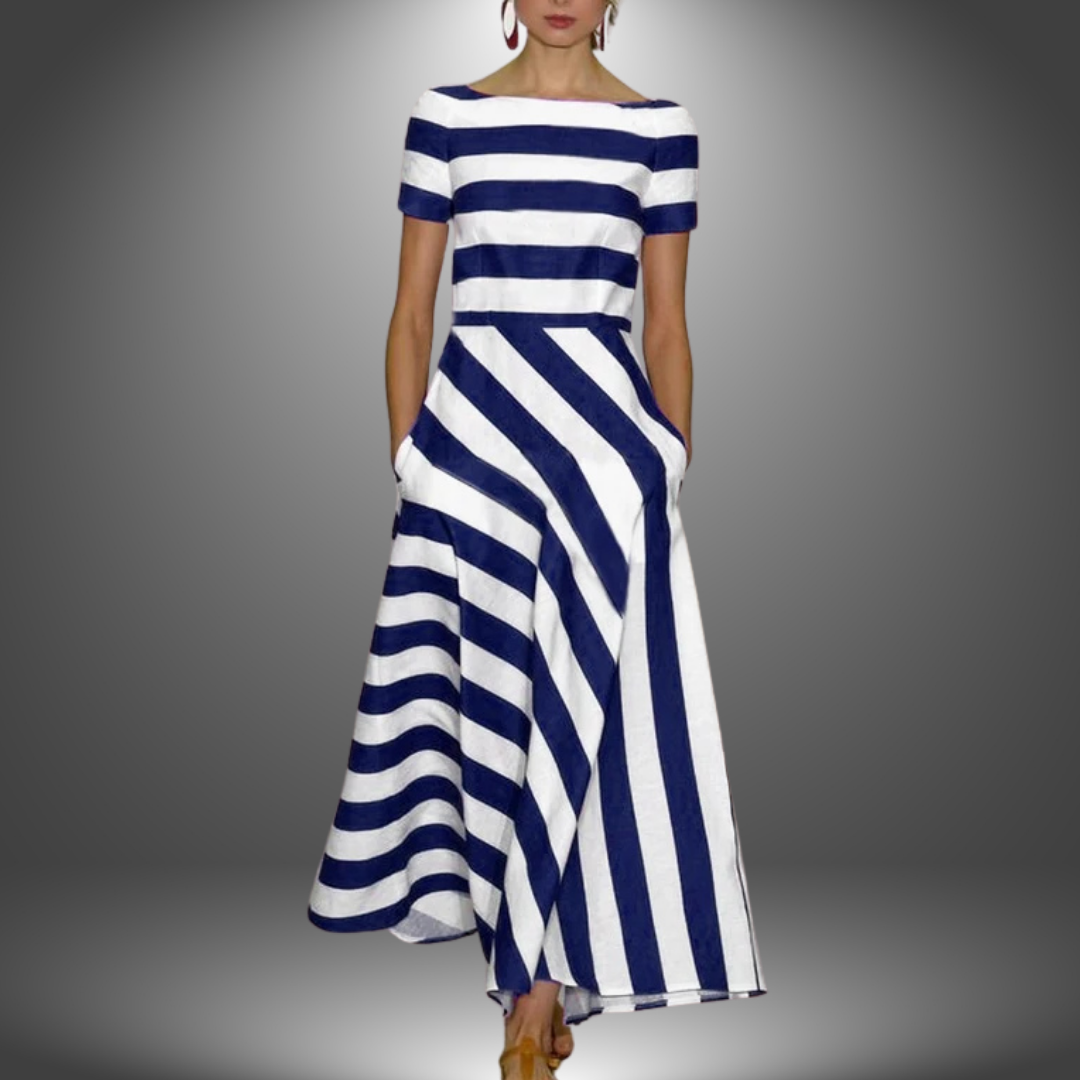 Clementine Damen A-Linien-Kleid Lang Baumwolle