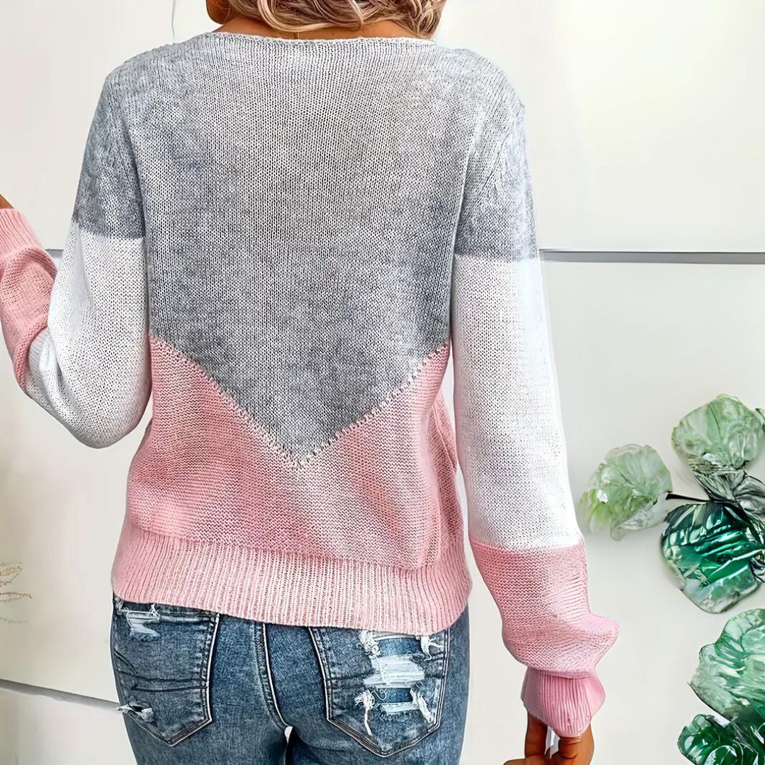 Damen Pullover Lässig Locker Geschnitten