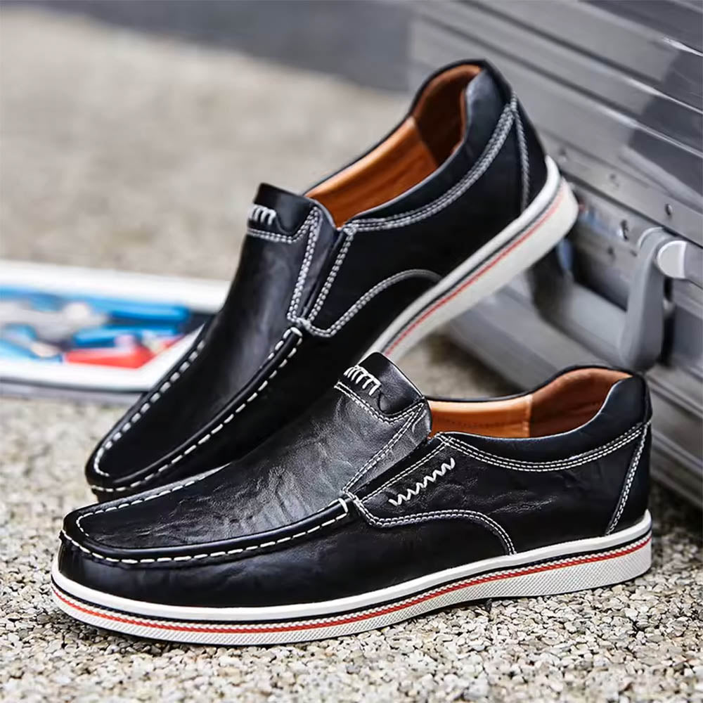 Herren Moc Toe Loafers Kontrastnähte