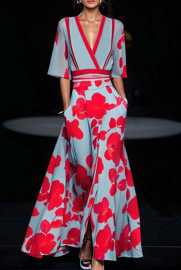Norvielle Damen Maxikleid Kurze Ärmel - Norvielle