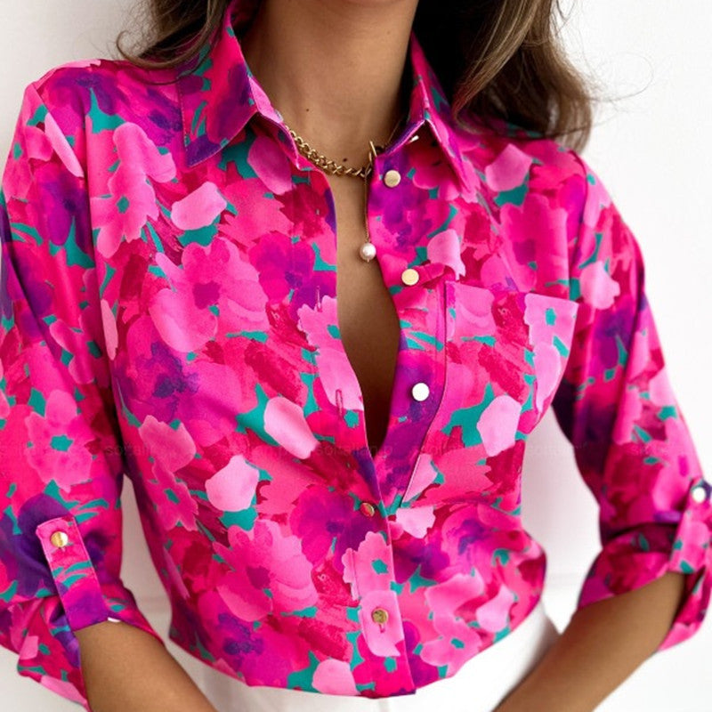 Norvielle Damen Abstraktes Blusen-Shirt Modern - Norvielle