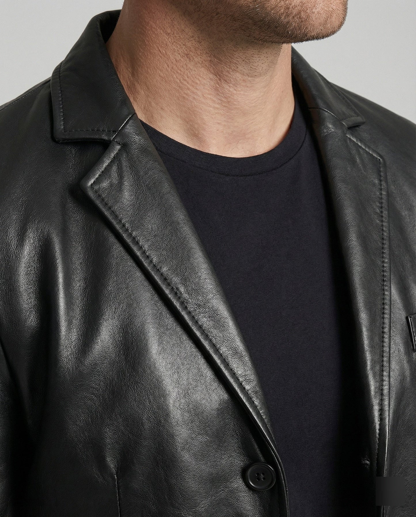 Herren Blazer Kunstleder Modern