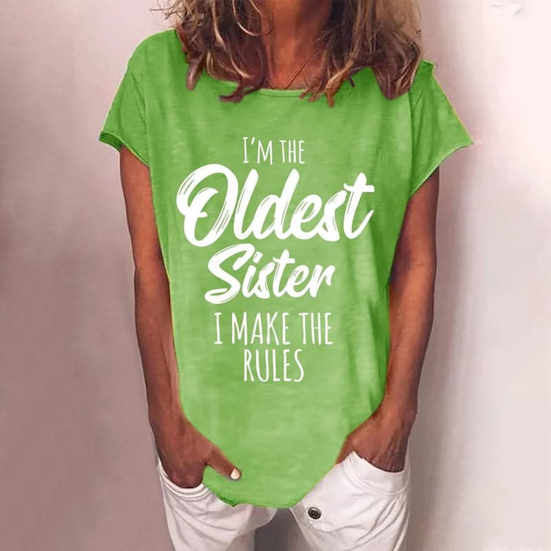 Norvielle Damen T-Shirt Rundhals Buchstabendruck
