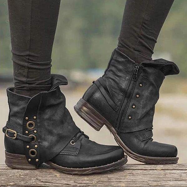 Norvielle Damen Stiefelette Rutschfest Mit Seitenreißverschluss