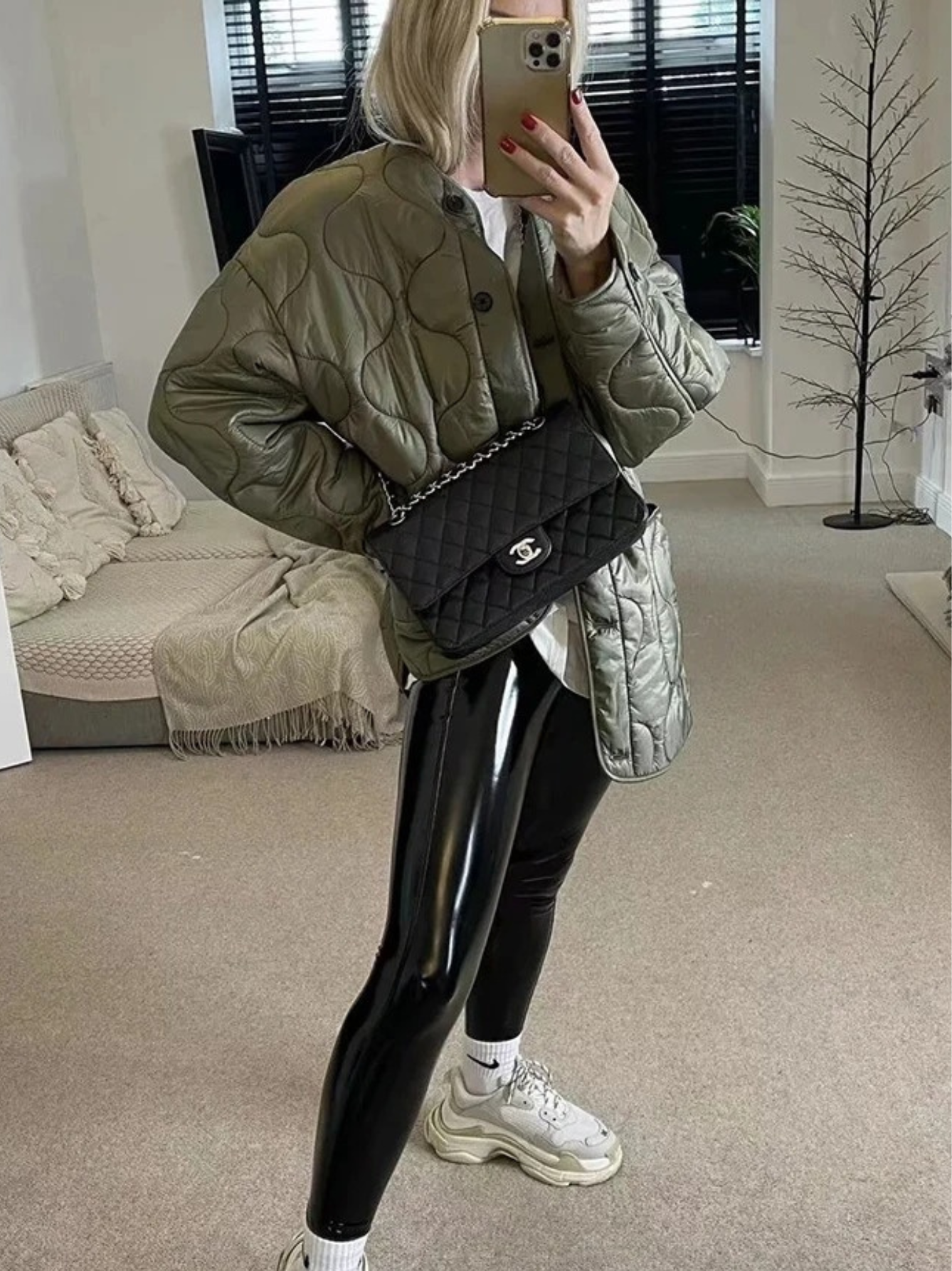 Damen Steppjacke mit Knöpfen