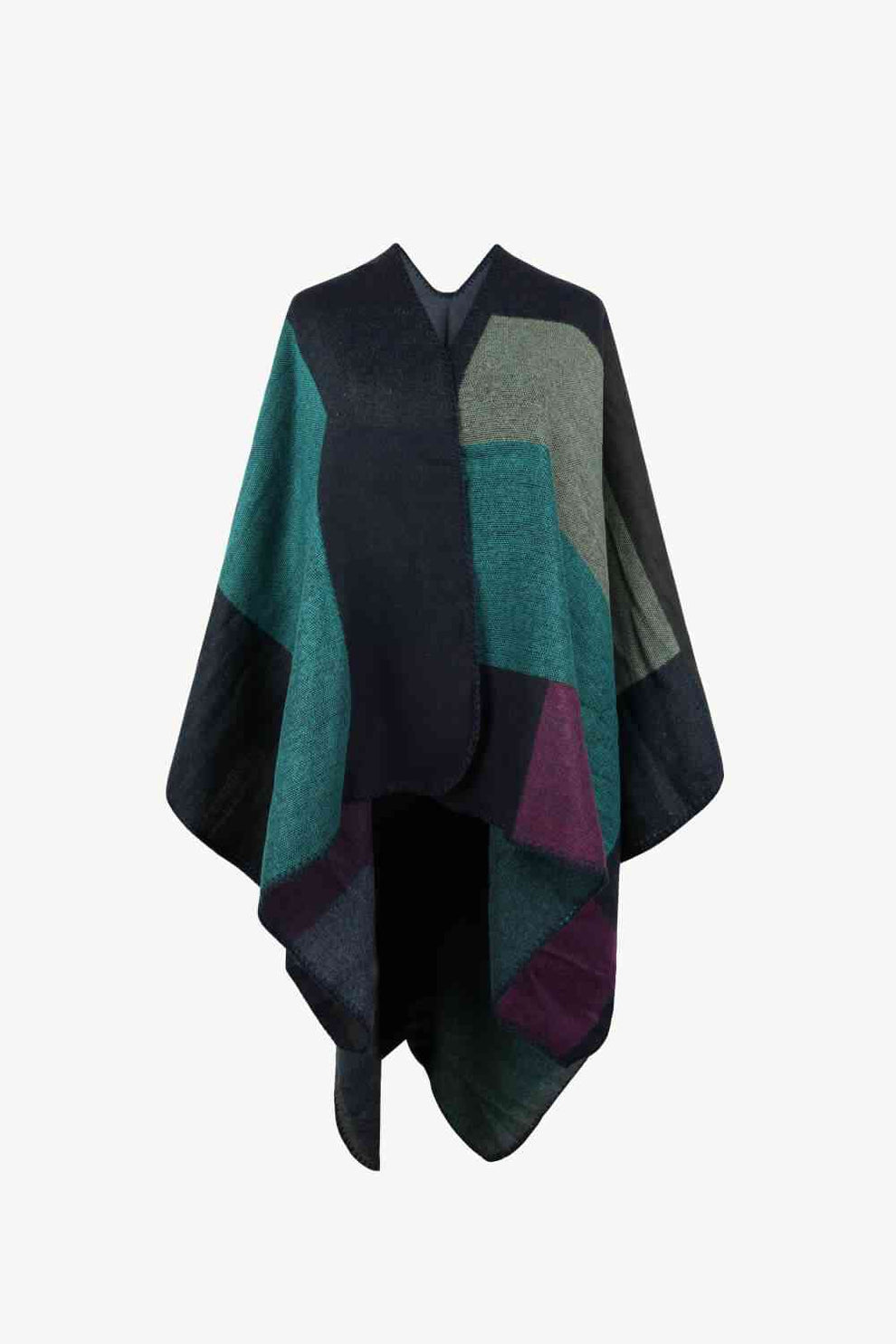 Norvielle Damen Poncho Offenes Design Satten Farben