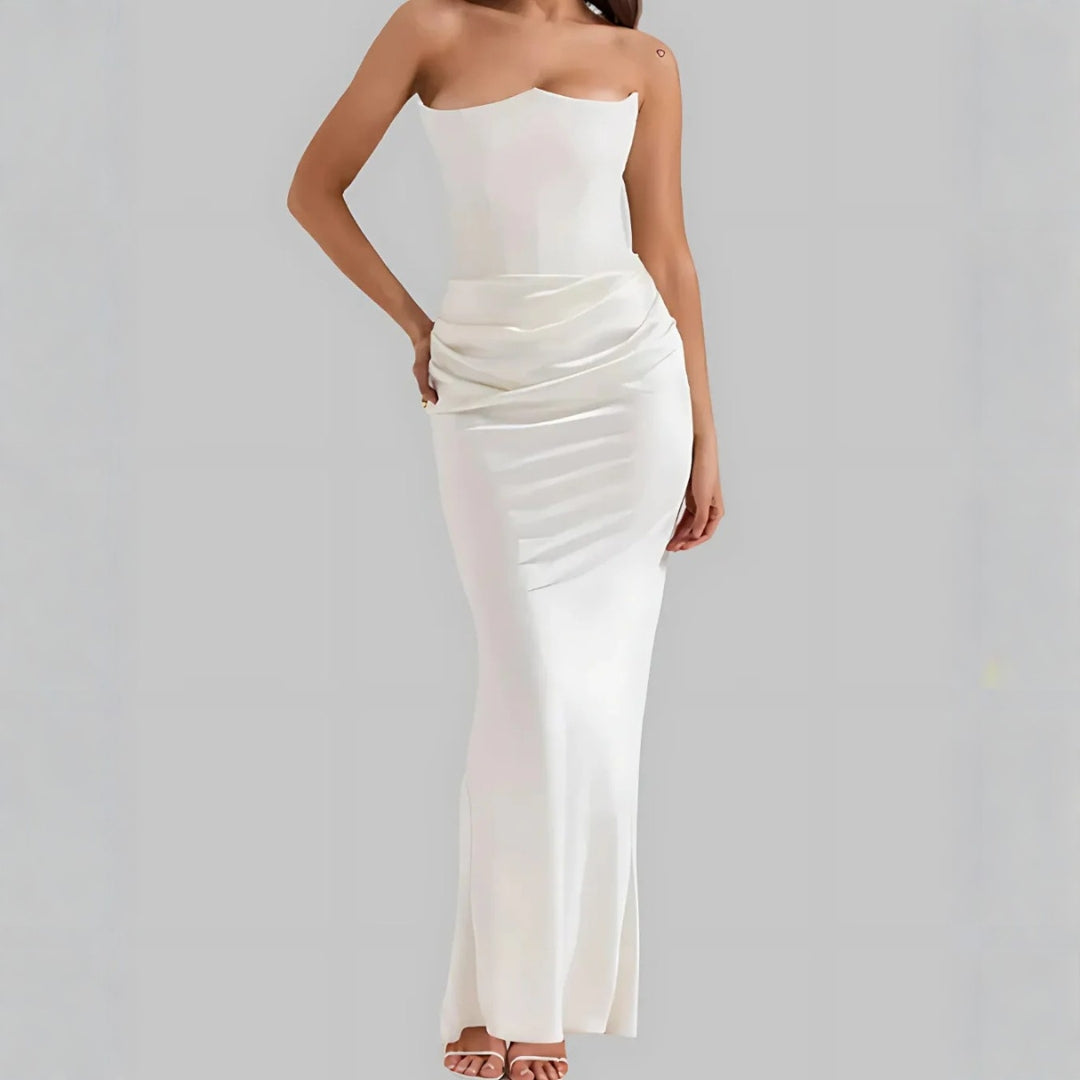 Damen Maxikleid Hochzeitsgast Drapiertes Abendkleid