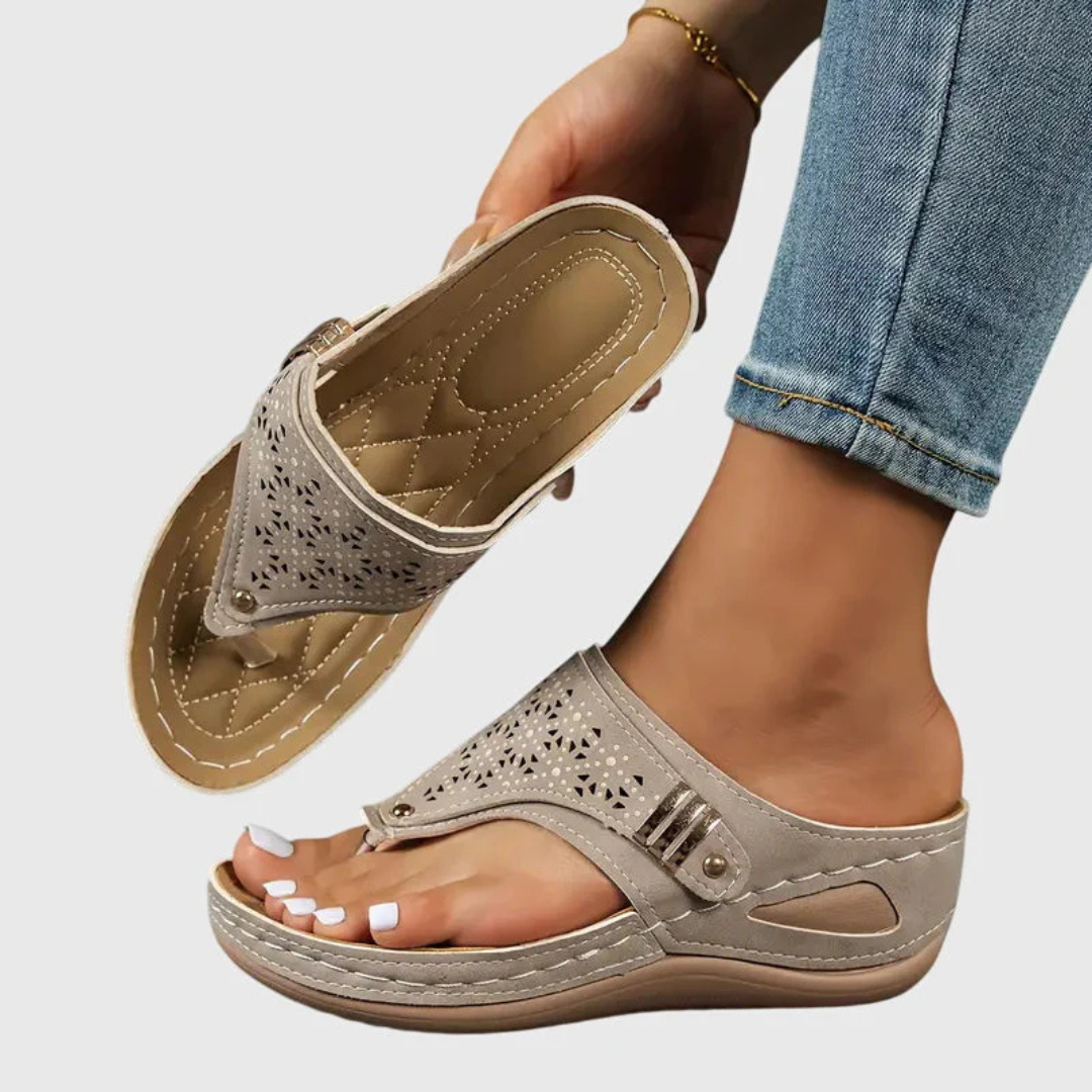 Damen Slip-On Sandalen Flach