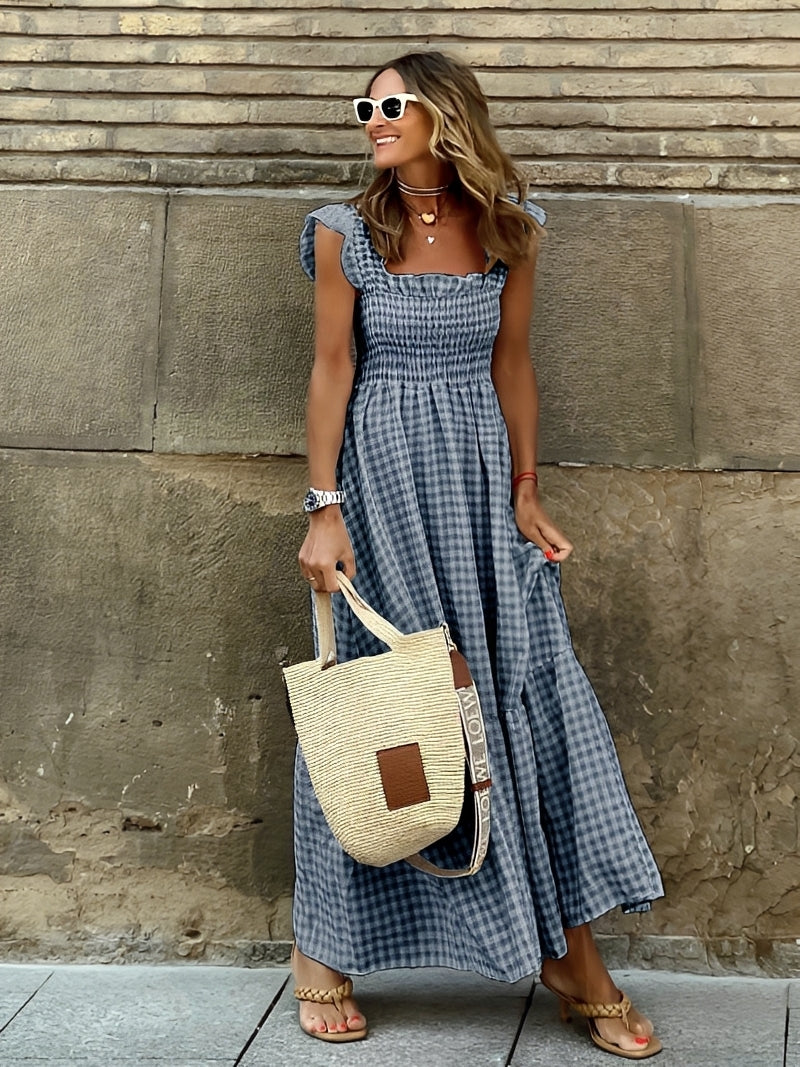 Mollie Damen Maxikleid Mock-Ausschnitt
