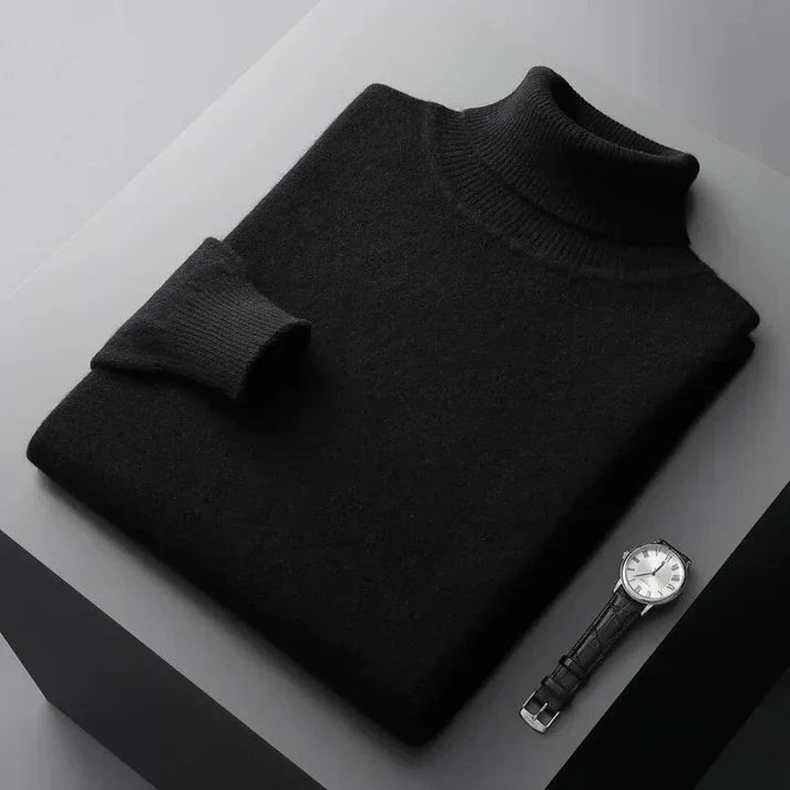 Herren Rollkragenpullover Klar Geschnittene Passform