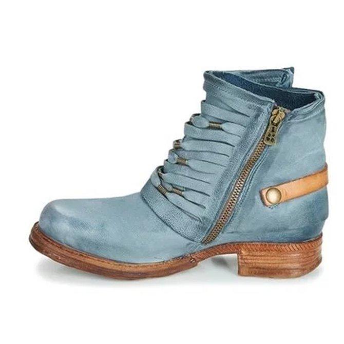 Damen Lässige Stiefeletten Mit Seitlicher Schnalle