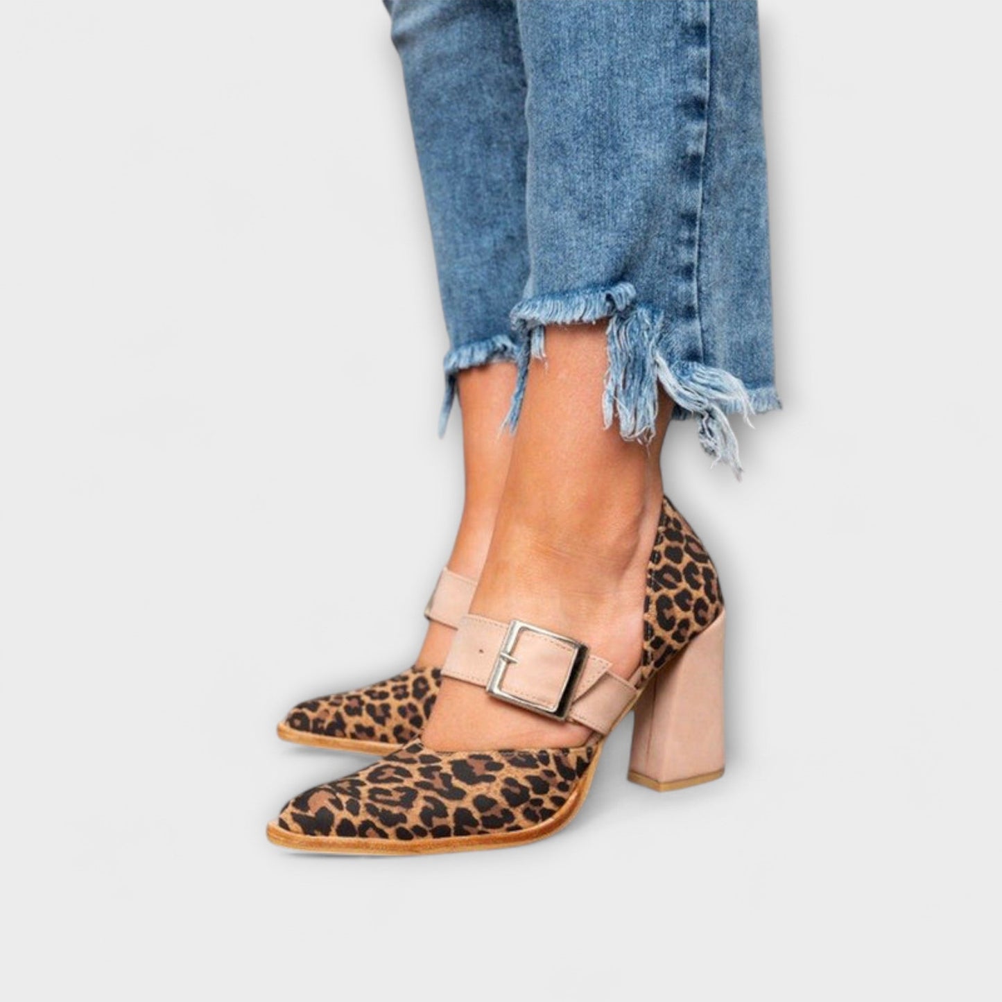 Avano Damen Leopardenmuster Absatzsandalen