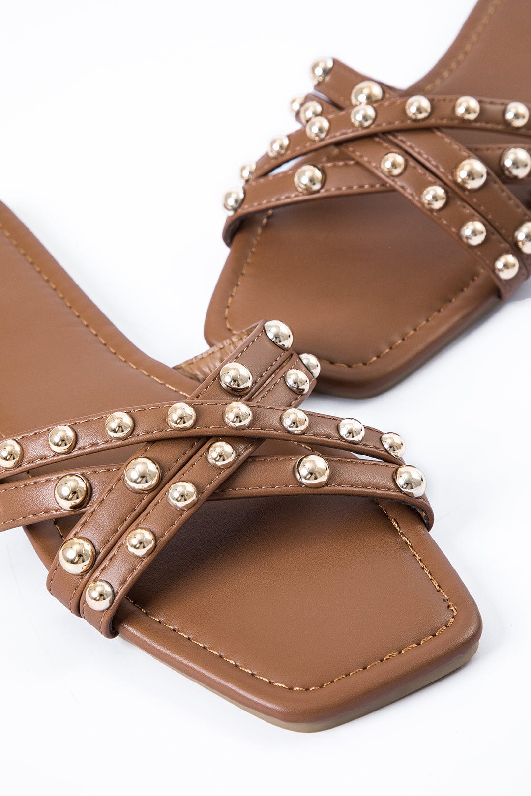 Damen Sandalen Nieten-Detail Leder