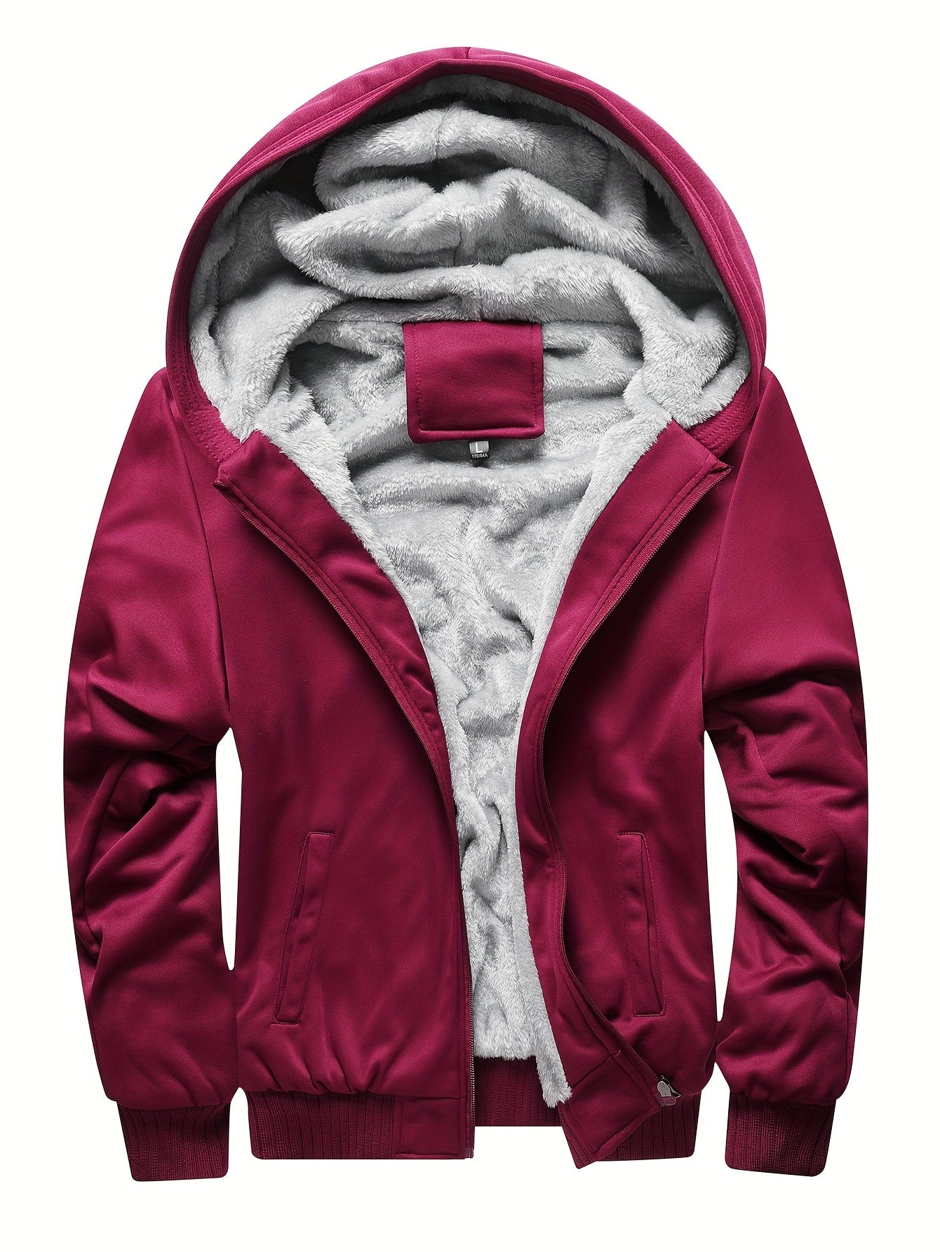 Herren Kapuzenjacke Fleece gefüttert Uni-