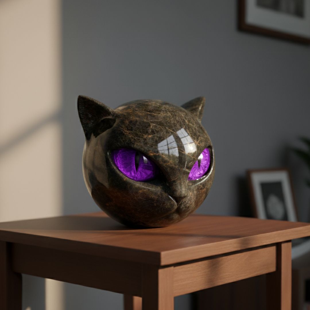 Mystica e Wächterkatze Steinfigur