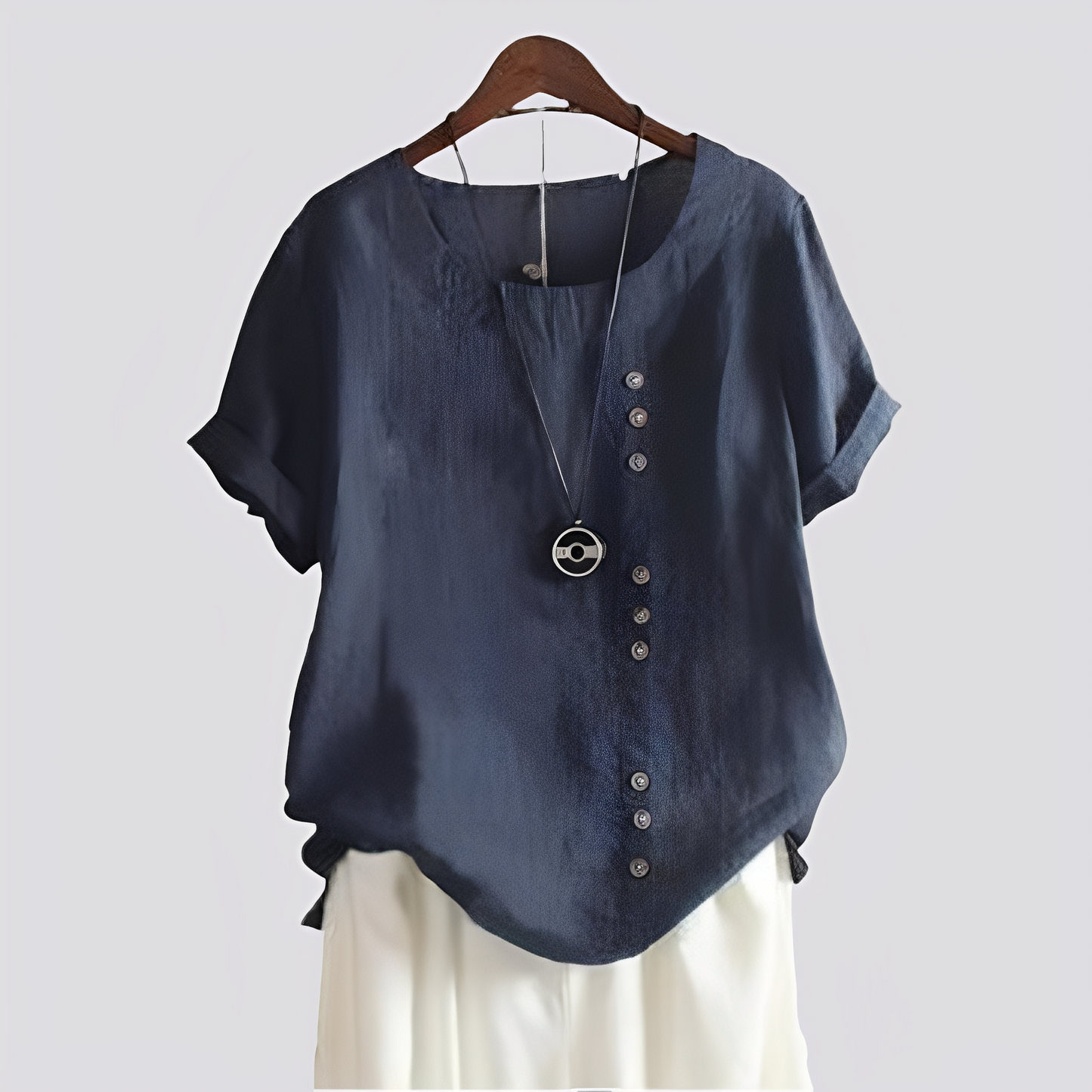Damen Kurzarm-Shirt Bequem Baumwolle Weiß