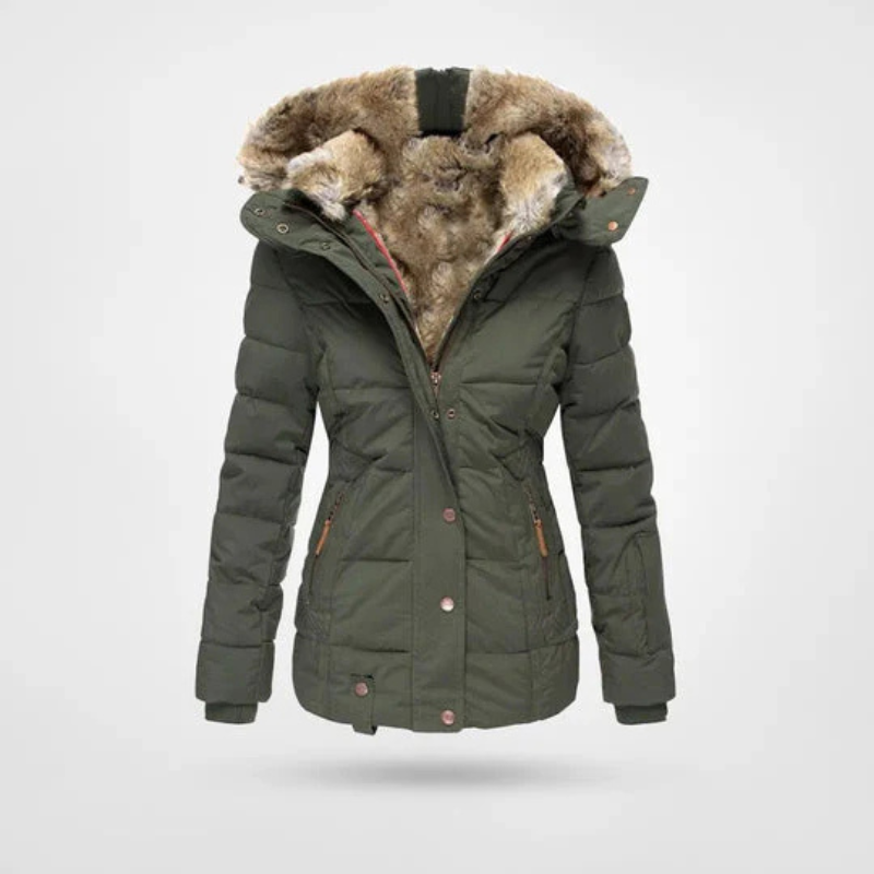 Norvielle Damen Winterjacke Gefüttert mit Kapuze