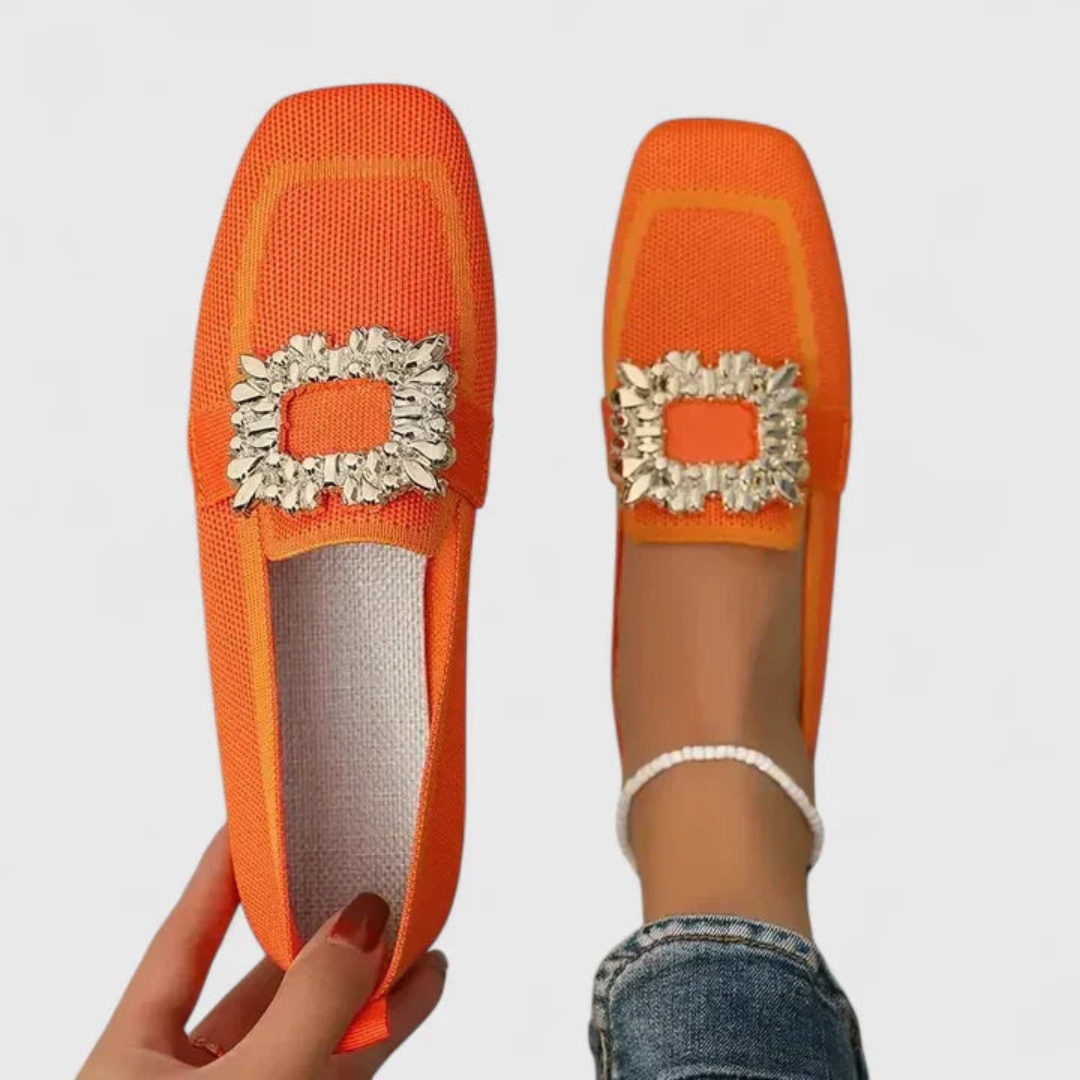 Doris Damen Slip-On Loafer Kristallschnalle