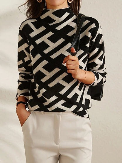 Norvielle Damen Geometrischer Pullover Bequem
