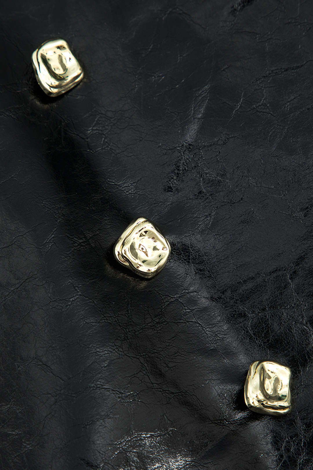 Callista Damen Minirock Lackleder Goldknöpfe