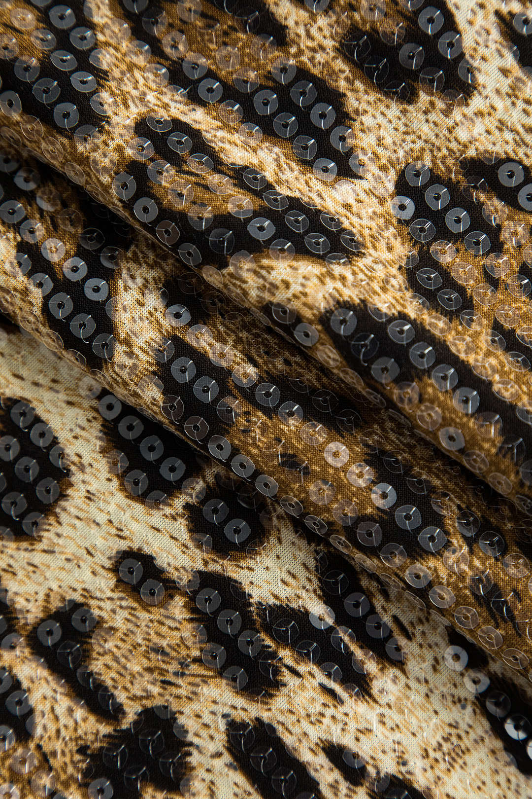 Lunaria Damen Minirock Pailletten Leopard-Print