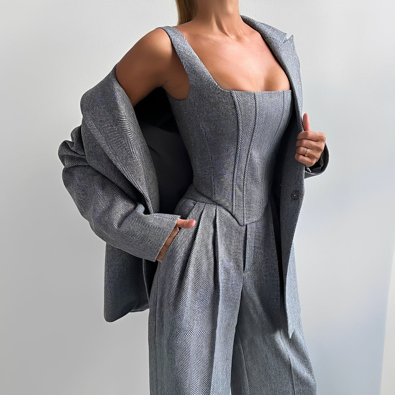 Damen Blazer-Set 3-teilig Stilvoll