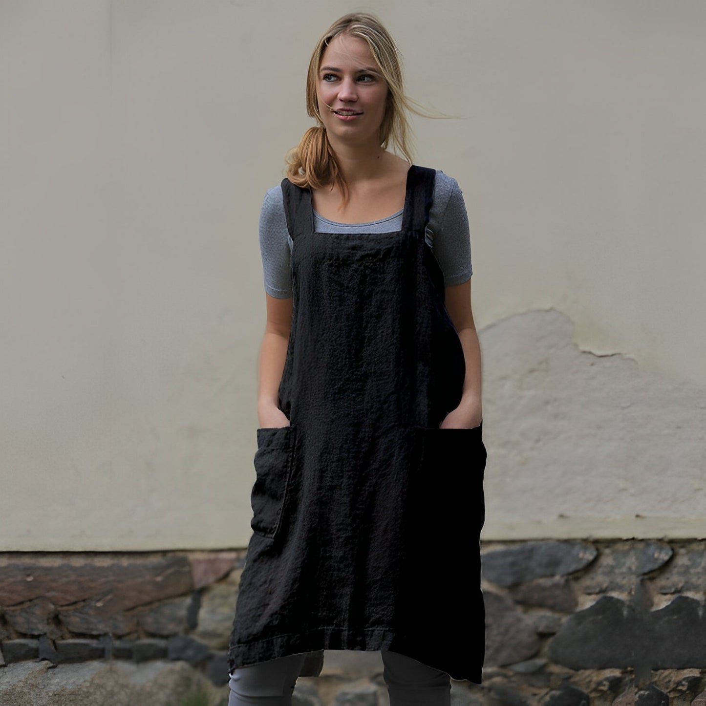 Damen Schürzenkleid mit Taschen