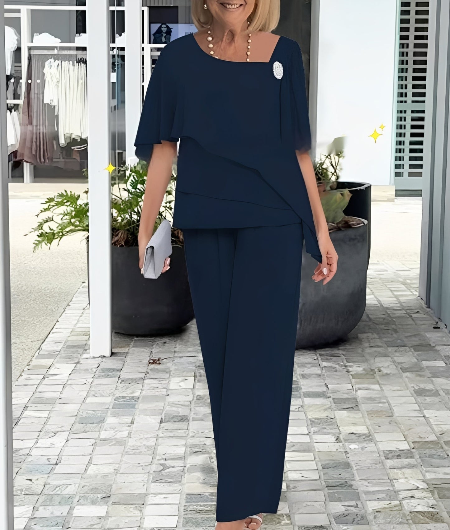 Damen Zweiteiler Set Elegantes Locker Geschnitten