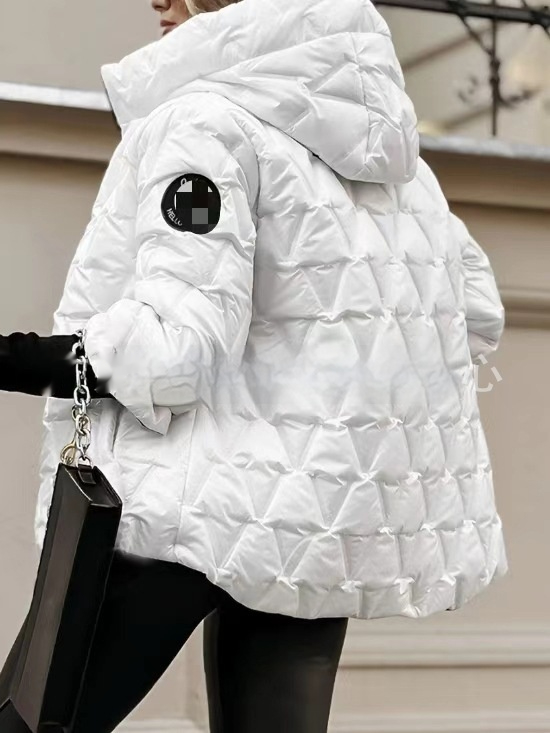 Damen Winterjacke Kurz Reißverschluss Kapuze
