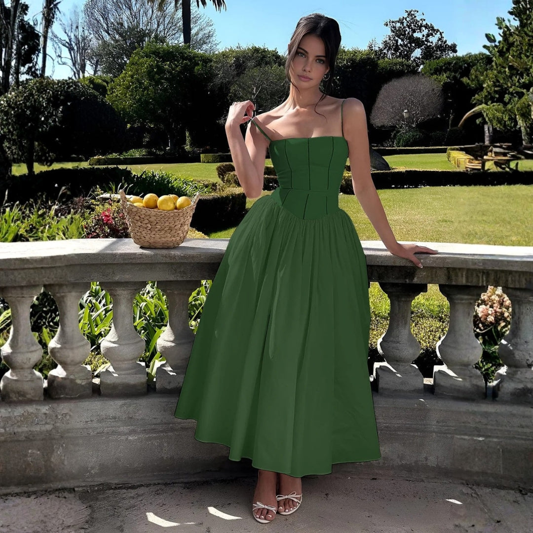 Damen Hochzeitsgast-Kleid Elegantes Korsett-Midikleid