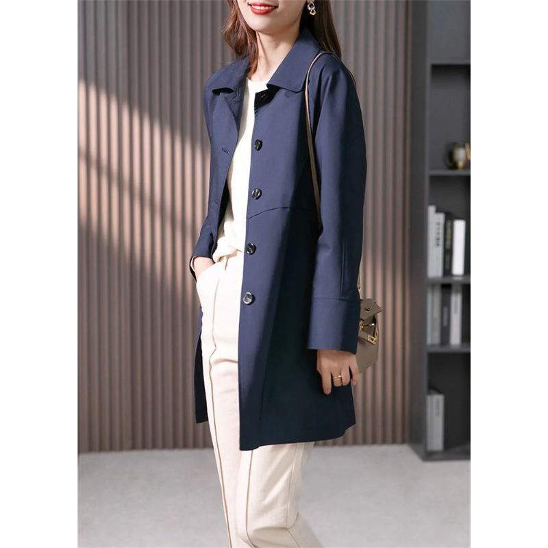 Norvielle Damen Trenchcoat Kurz Wasserabweisend