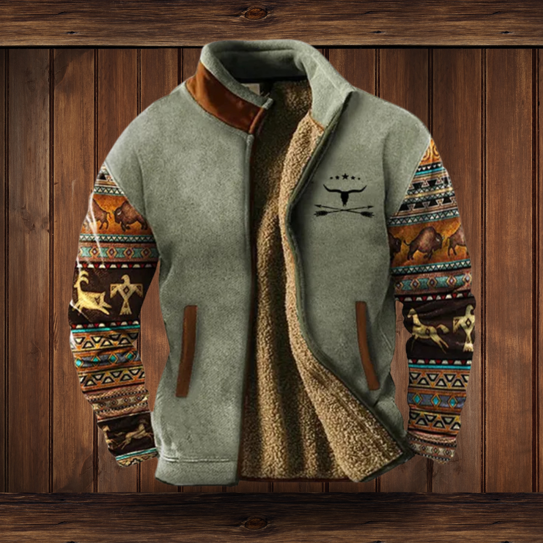 Herrenjacke Durchgehender Reißverschluss Umlegekragen