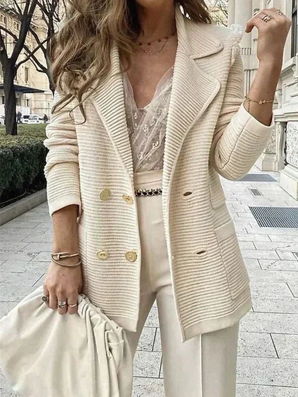Damenblazer Elegant Leichter Beige - Norvielle