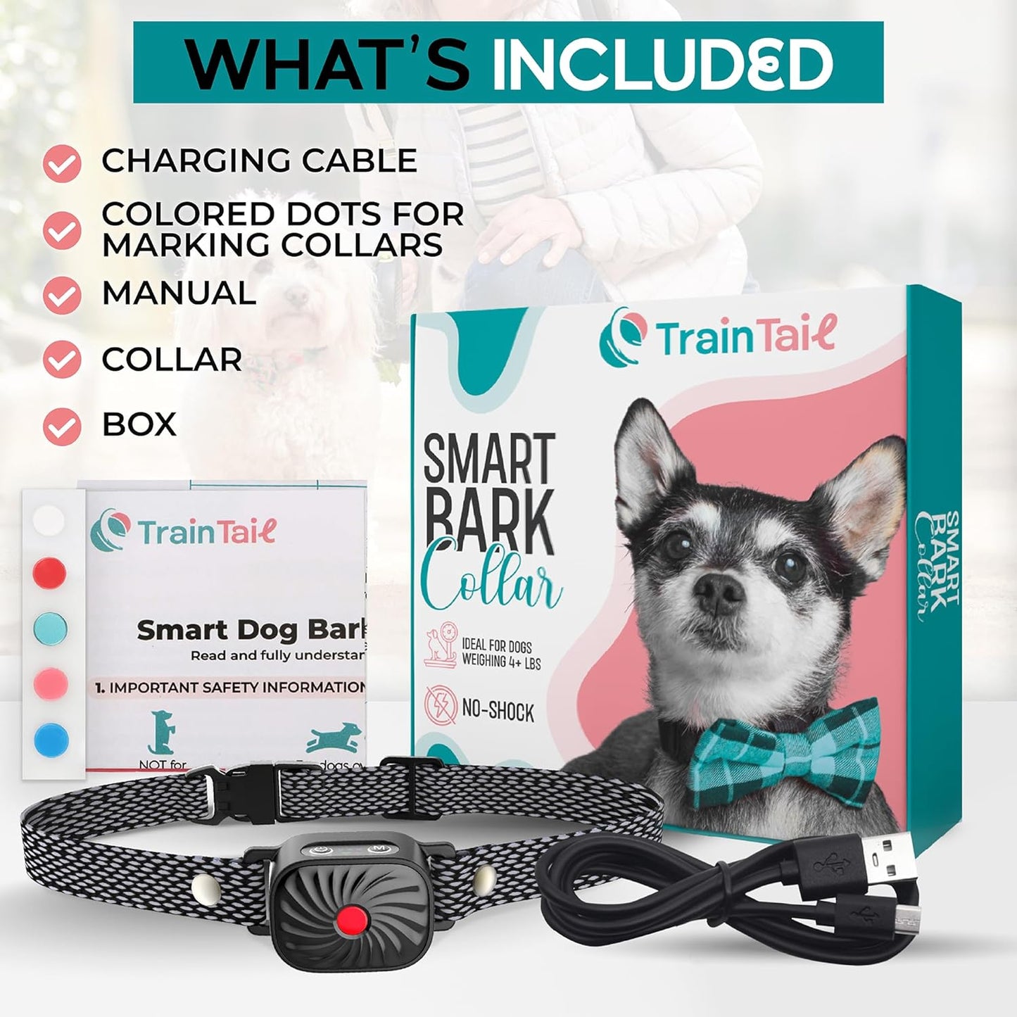 Hundehalsband mit Ton und Vibration Wasserdicht Verstellbar