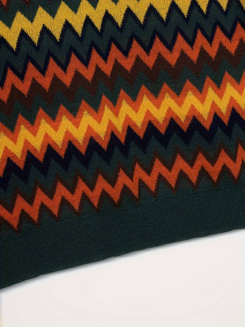 Retro Pullover Zickzackmuster