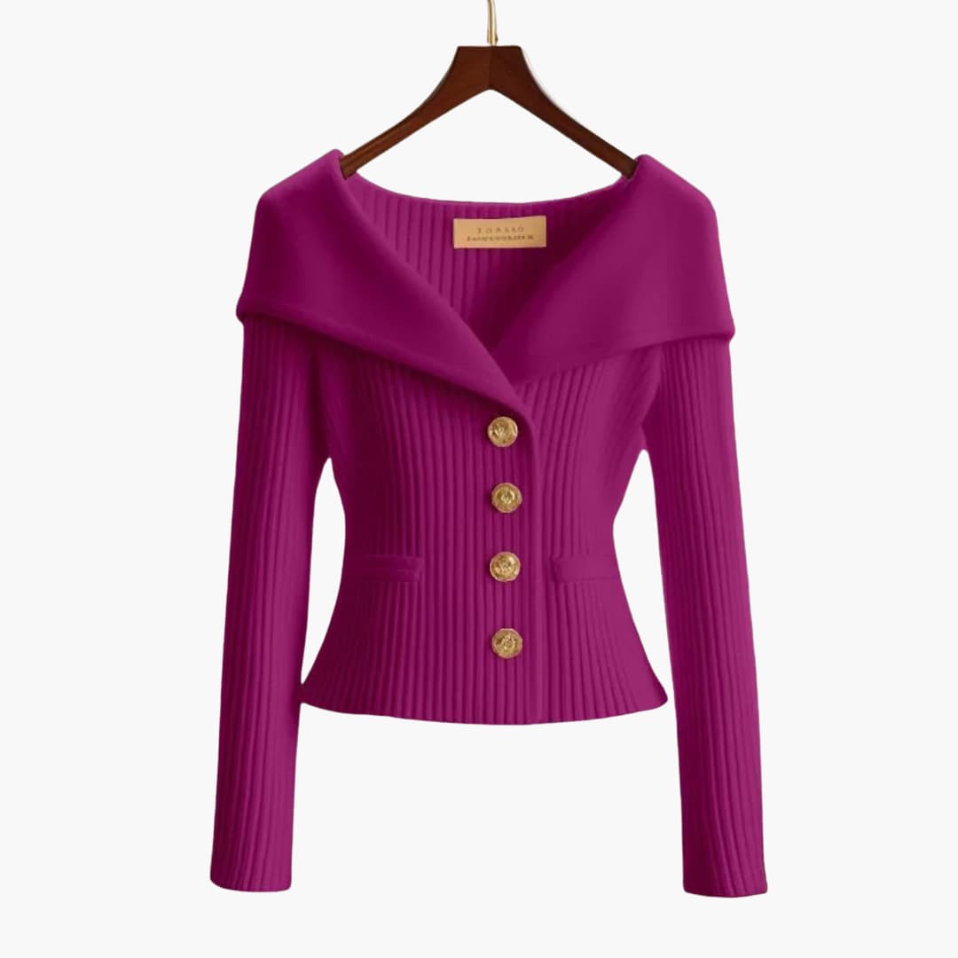 Kenny Damen Rippenstrick Cardigan Knopfverschluss