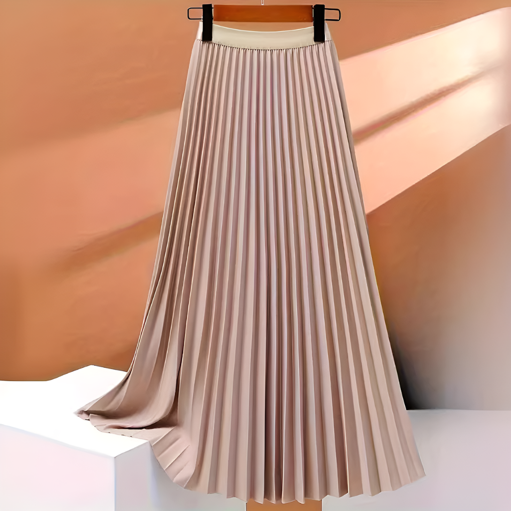Inez Damen Midirock Plissiert Hochtaillierte Taille