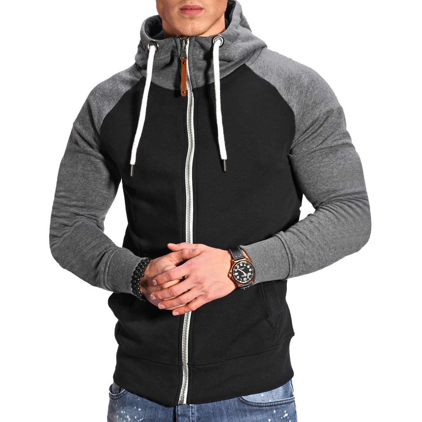 Herren Sportjacke Kapuze Modern