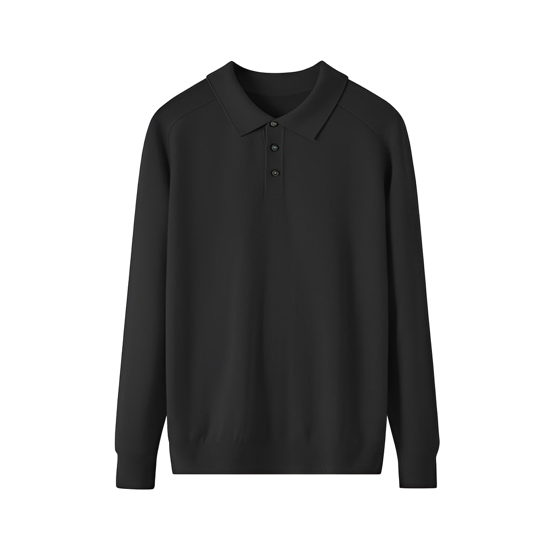 Herren Wollpullover Reverskragen Lässig Grau
